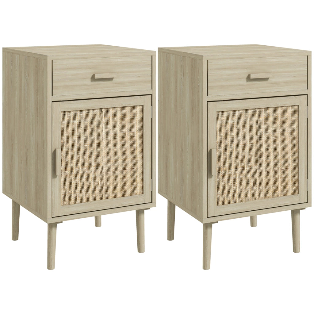 Comodino ¨C zephmum ¨C Legno Rovere, 40x40x68.5 cm