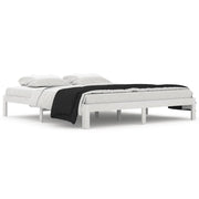 Letto matrimoniale | Letto per adulti | Giroletto Bianco in Legno Massello 180x200 cm Super King