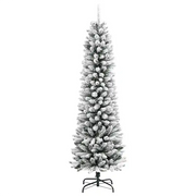 Albero Natale | Decorazioni natalizie Artificiale Sottile Neve Floccata 120cm PVC e PE