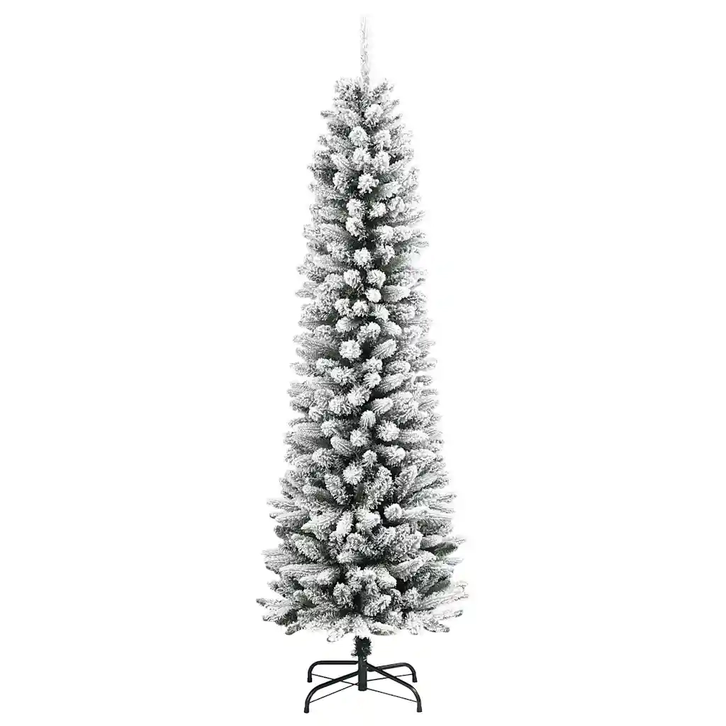 Albero Natale | Decorazioni natalizie Artificiale Sottile Neve Floccata 120cm PVC e PE