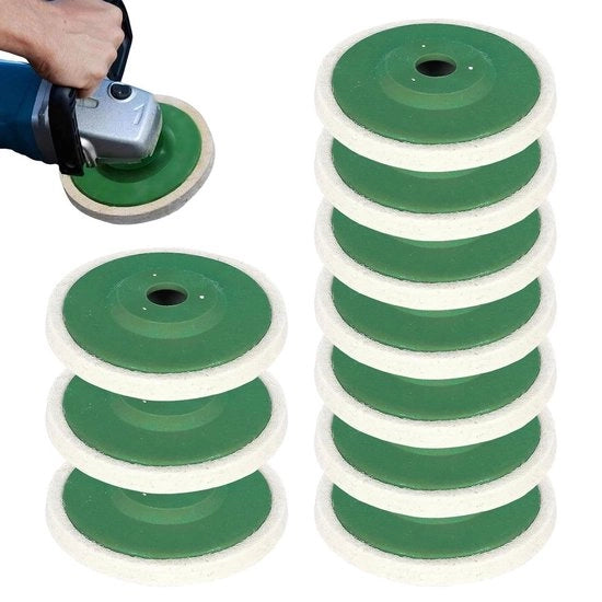 10 pezzi di disco abrasivo e pad di levigatura per metallo - 4 pollici accessori multifunzionali per abrasione - disco di levigatura con cuscinetto di vilt per vetro e ceramica.