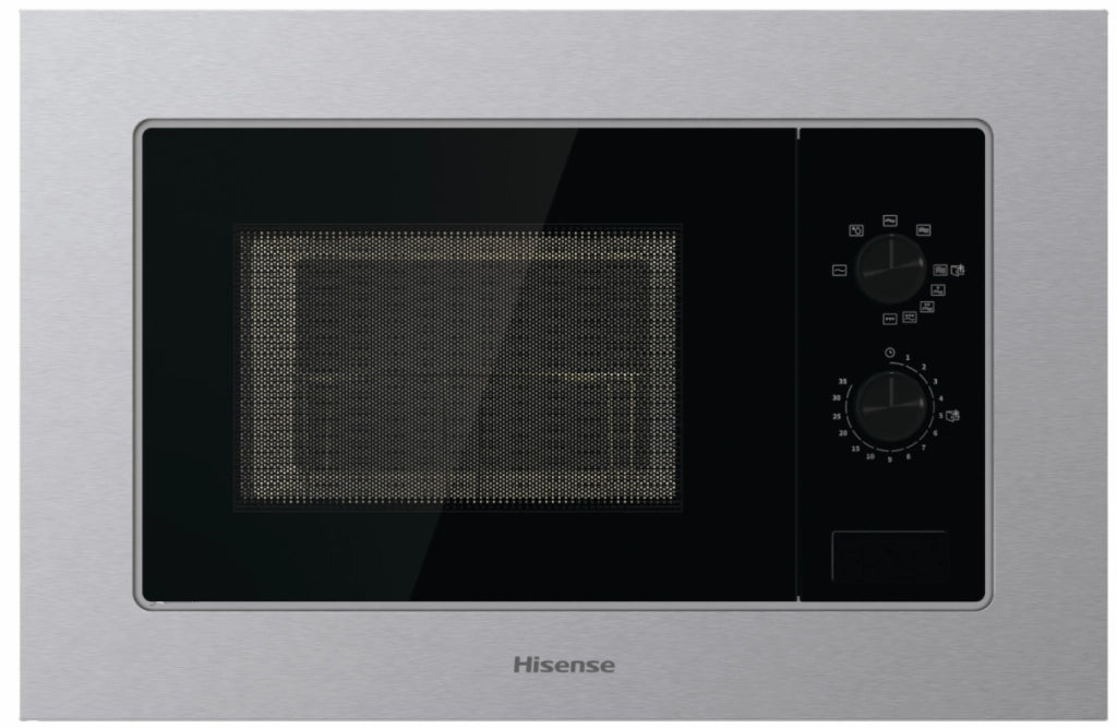 Hisense bim320g11x forno a microonde da incasso, con grill, 20 litri, acciaio inox e vetro