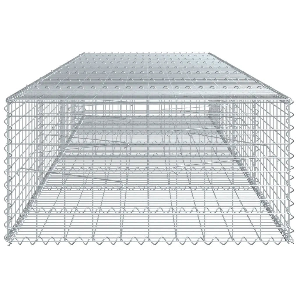 Cesto Gabbione con Copertura 400x100x50 cm Ferro Zincato 3295181