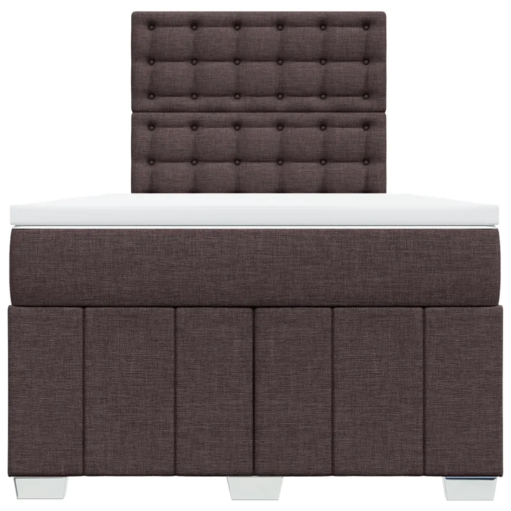 Giroletto a Molle con Materasso Marrone Scuro 120x200cm Tessuto