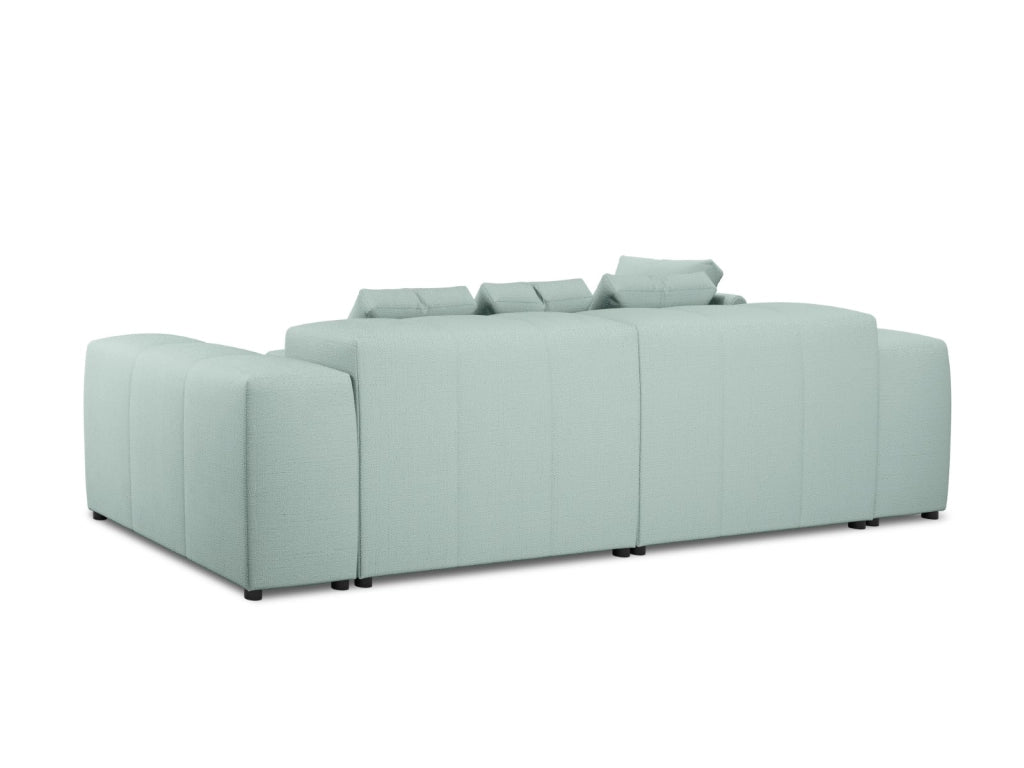 Cosmopolitan Design - Divano angolare modulare reversibile "Rome" 5 posti in tessuto strutturato menta 