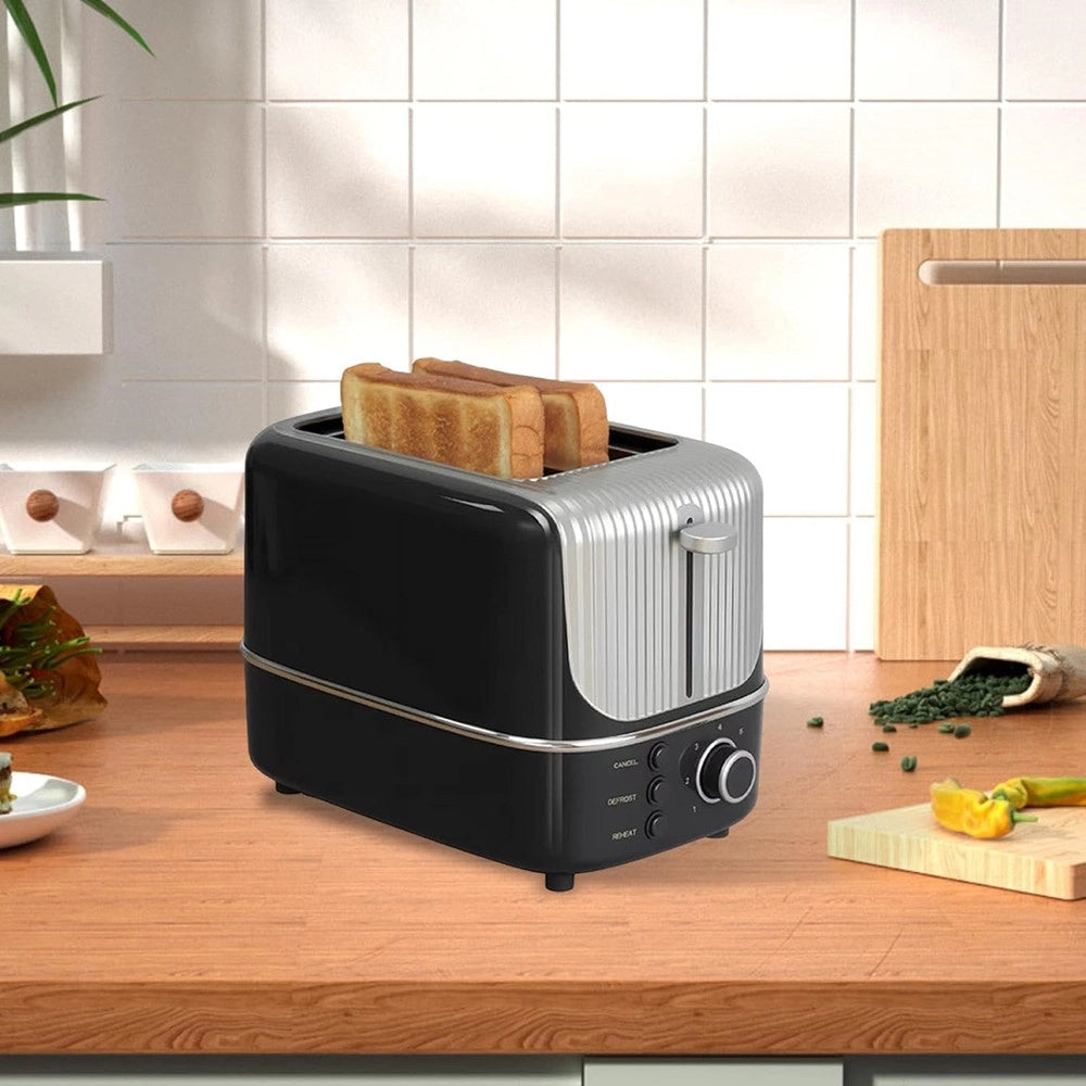 Trade Shop - Tostapane Elettrico A 2 Fette Compatto 800w Con 3 Funzioni 7 Temperature Regolabili -