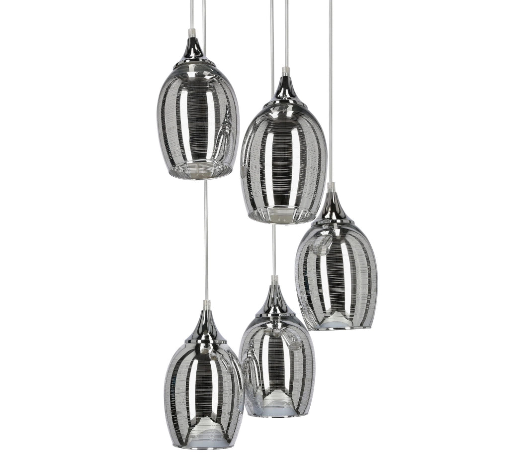 Lampadario a sospensione Candellux Marina 35-60198 cromo 5xE27