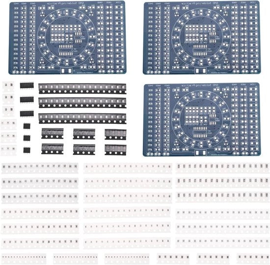 Kit di allenamento di saldatura SMD con circuito LED e alimentazione a batteria 3-12V - Set di pratica per il timer NE555 e il conteggio CD4017