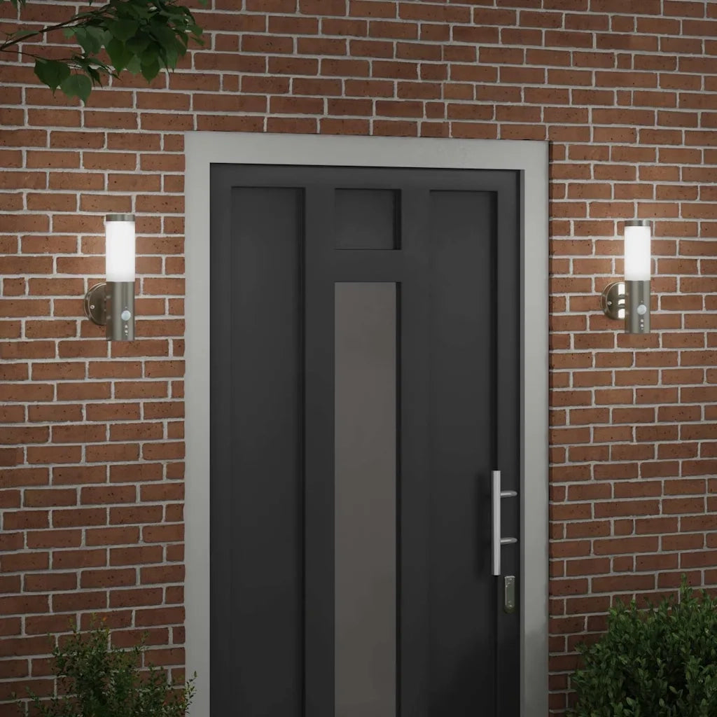 Lampada da Parete Esterna 2 pz Argento 15 x 7,5 x 33 cm CFW2479844
