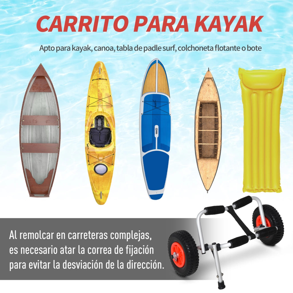 Carrello Trasporto Kayak Pieghevole ¨C zephmum ¨C Alluminio 75 kg 57.5x33x24 cm
