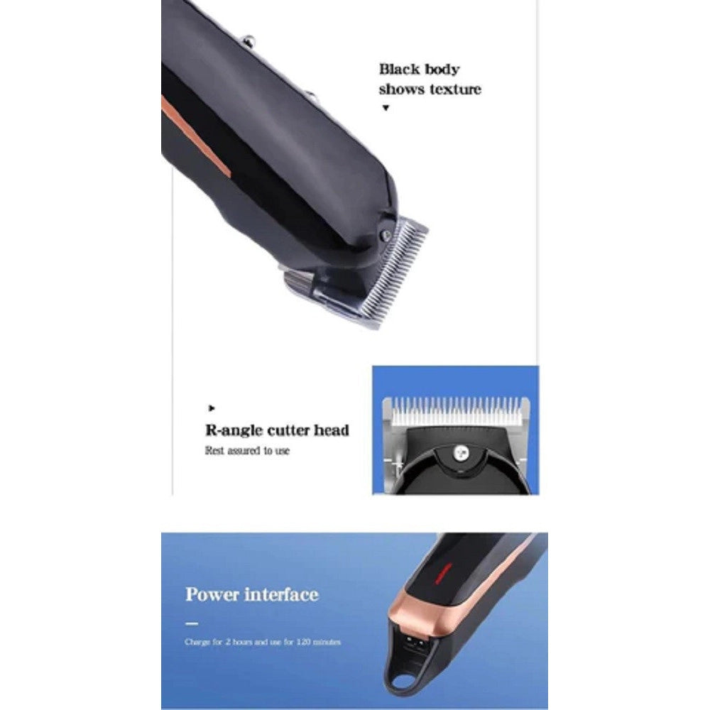Trade Shop - Tagliacapelli Professionale Clipper Trimmer Silenzioso Con Batteria Led Q-lf530 -