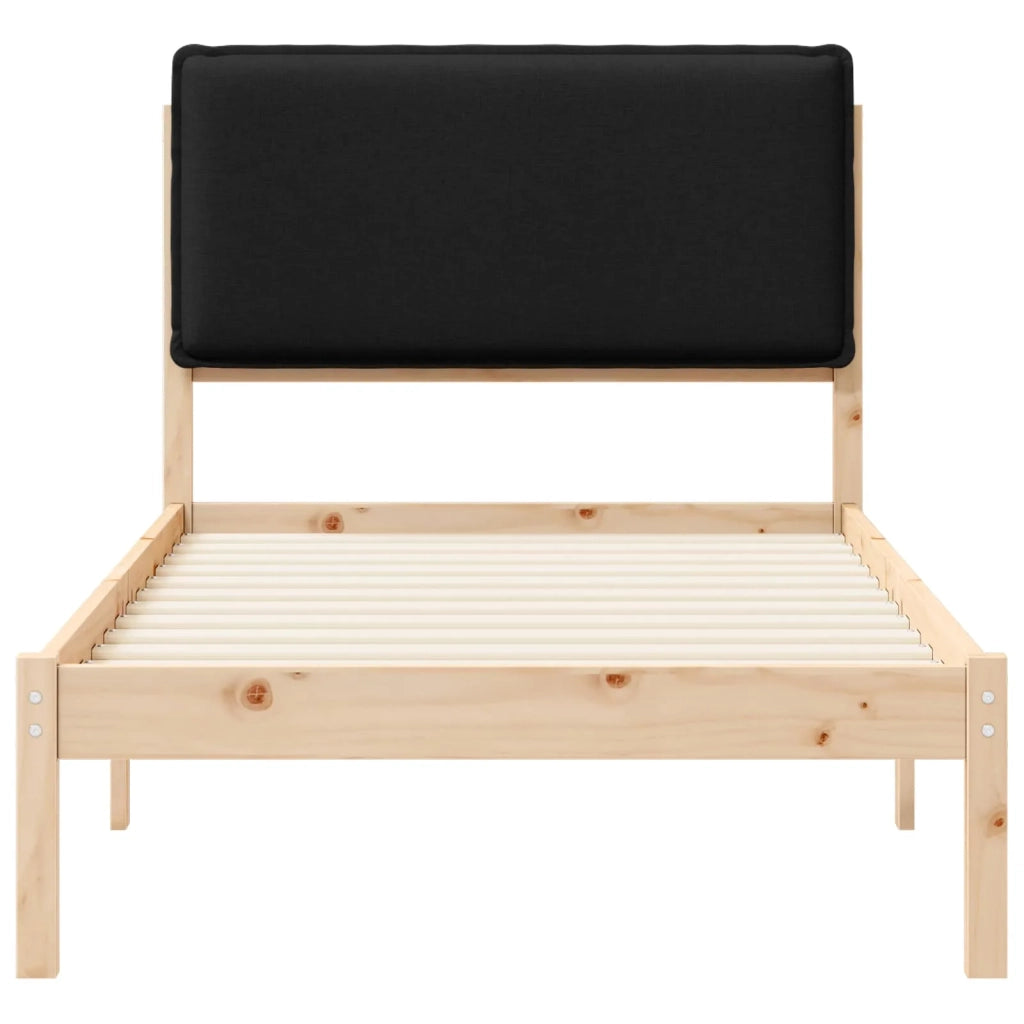 Letto con Testiera Rivestita Nero 90 x 200 cm 877866