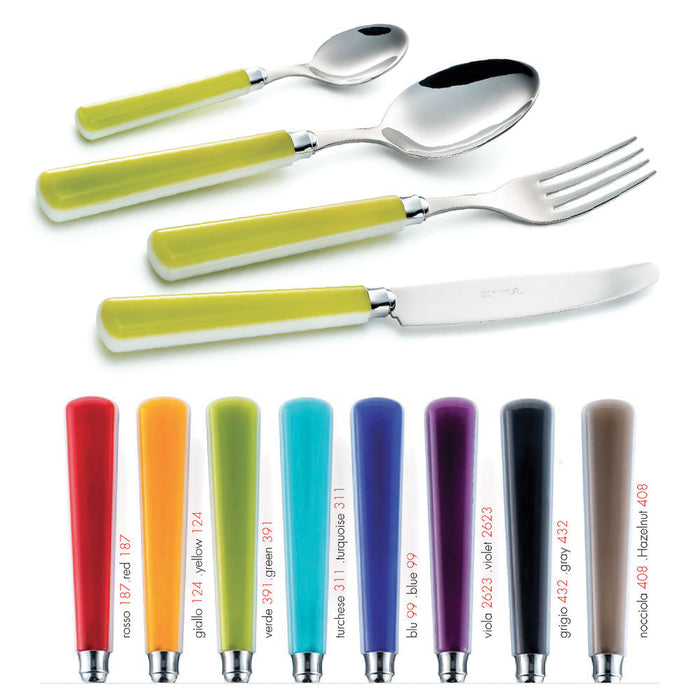 Servizio Set di Posate 24 pezzi in Acciaio Inox Eme Candy Rosso 187