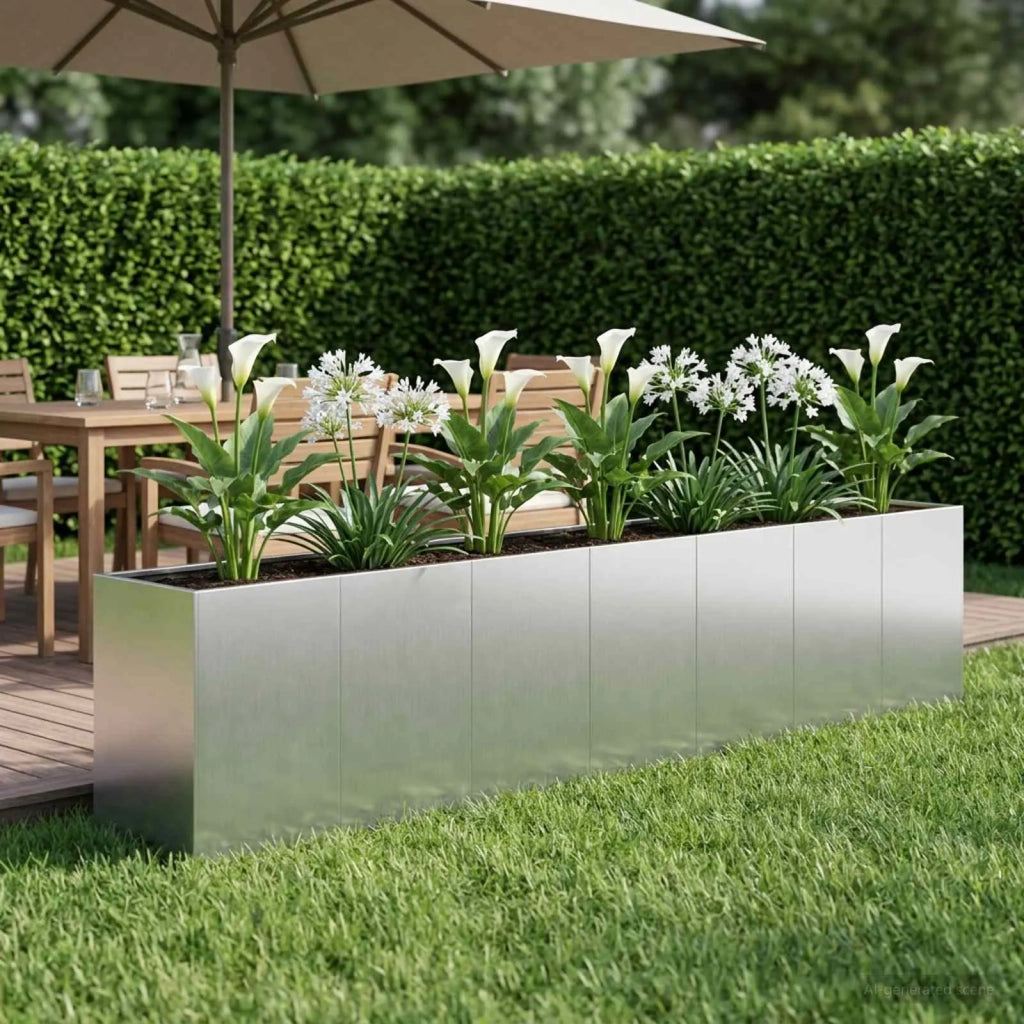 Vaso da giardino Argento 280 x 40 x 60 cm Acciaio zincato 8005909