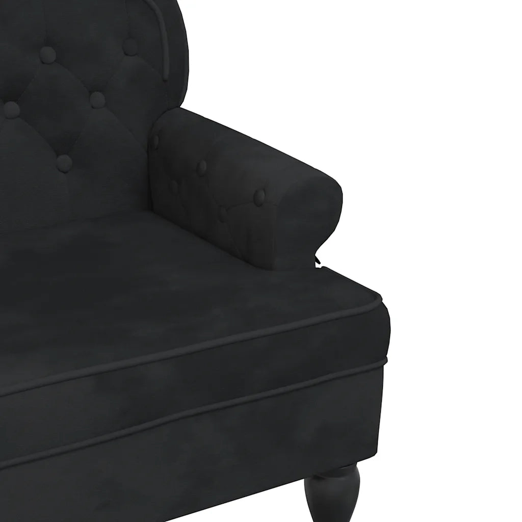 Panca con schienale nera 119,5x64,5x75 cm in velluto CFW8311113