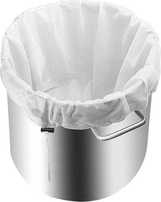 Sacca a rete per birra e vino 457 cm x 406 cm - Tas a rete per grani - Appassimento di mele e cold brew - Sacca a rete per luppolo - Tas con cordoncino (18"x16")