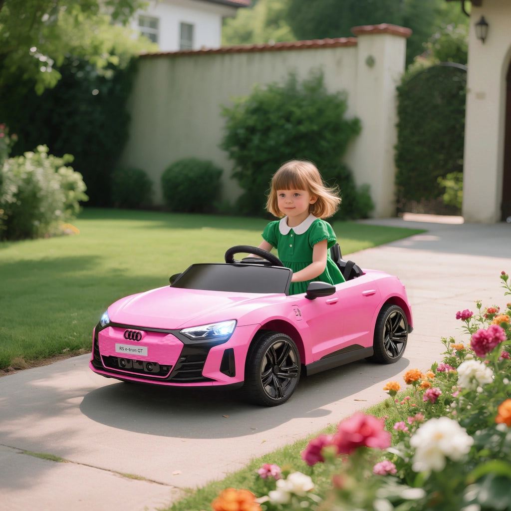 Auto elettrica per bambini 12V ¨C zephmum ¨C rosa, telecomando, effetti sonori e luminosi
