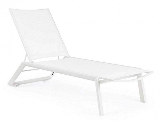 Set 4 Lettini Prendisole da Giardino 67x194x95h cm Cruise con Ruote Bianco