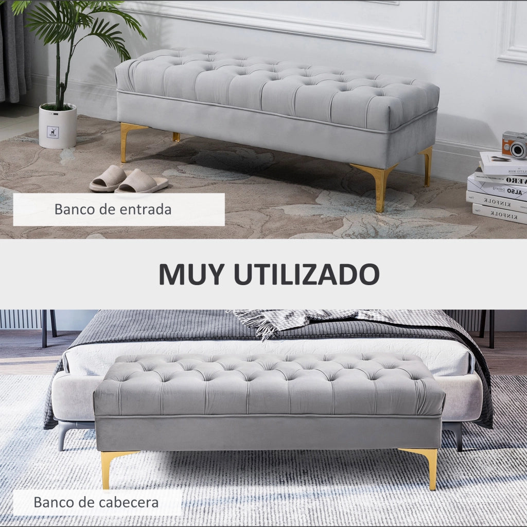 Pouf Grigio per Letto ¨C zephmum ¨C 118x45x42 cm