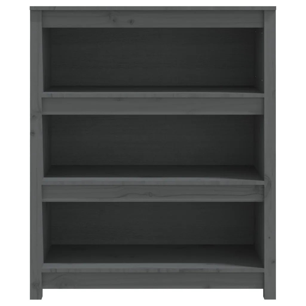 Libreria Grigia 80x35x97 cm in Legno Massello di Pino 821681