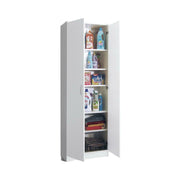 Ermanno, Armadio Multiuso 2 Ante 5 Ripiani Made in Italy, 72x186h cm Bianco