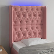 Testiera a LED-Testata con LED rosa 83x16x118/128 cm in Velluto 557848