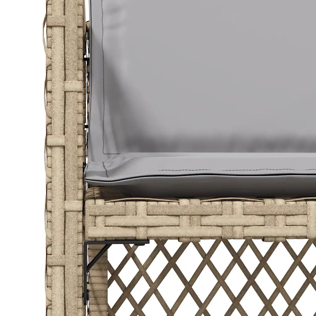 Sedie da Giardino con Cuscini 4 pz Beige Misto in Polyrattan