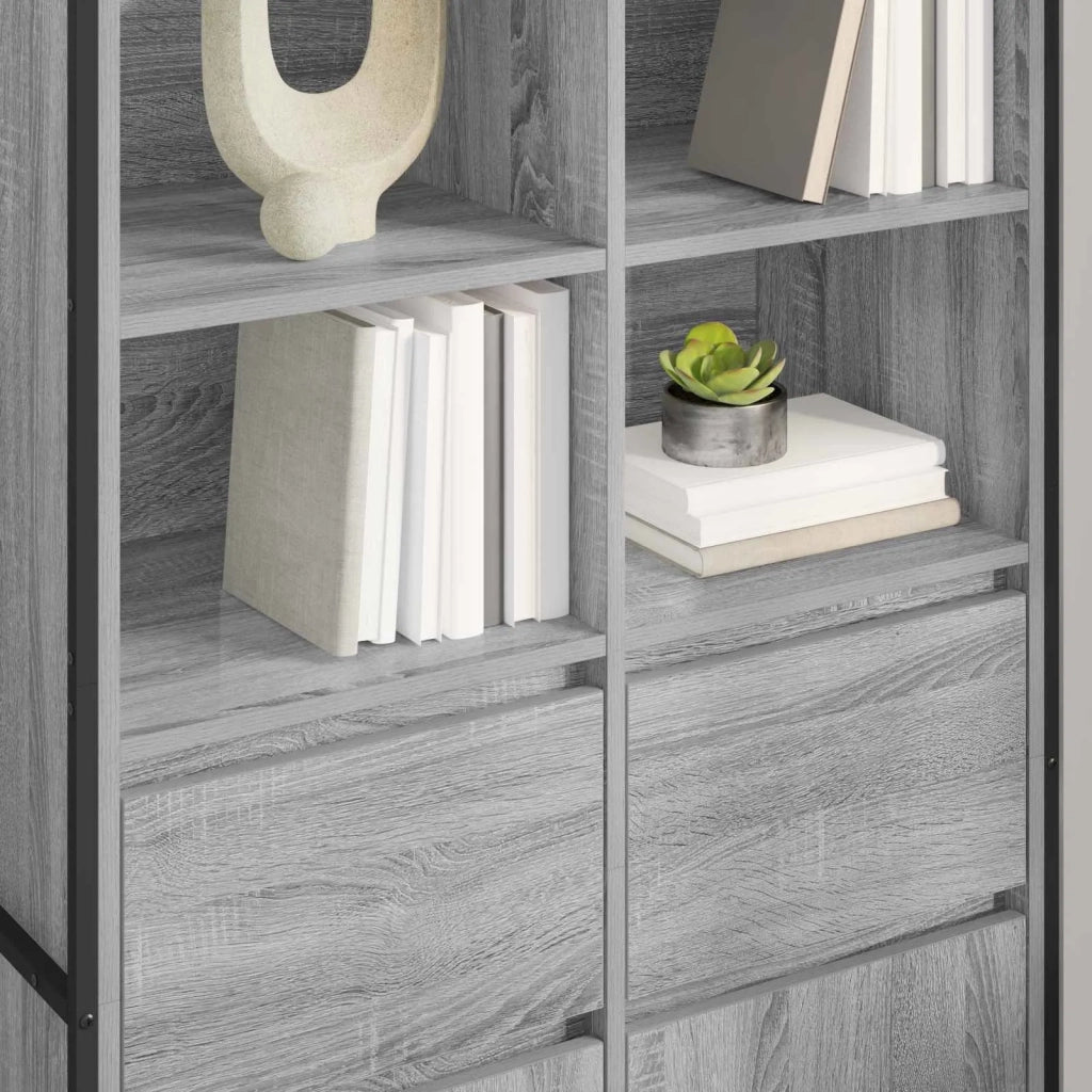 Credenza con cassetto 2 pz | Madia | Buffet da pranzo | Armadio da pranzo Grigio Sonoma 81 x 36 x 150.5 cm