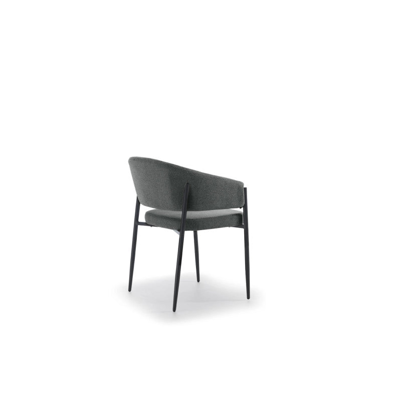 Sedia in tessuto easy-clean Gambe in metallo verniciato Maya 59.5cm X 54cm H 78.5cm Stones