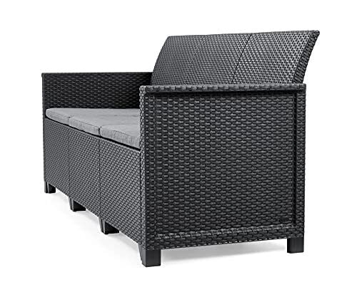 Keter Set Salottino Da Giardino Emma 3 Seat Grafite