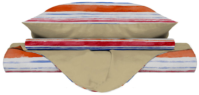 Copripiumino 1 Piazza e Mezzo con Stampa sul Sacco e Federe Doubleface Strisce