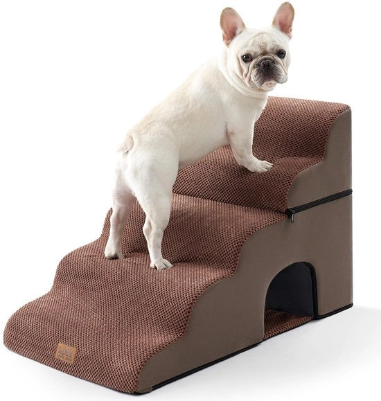 Trappola per cani ampia, piccola trappola per animali domestici con copertura impermeabile (marrone cioccolato, 83x50x57cm - buco, 5.0)