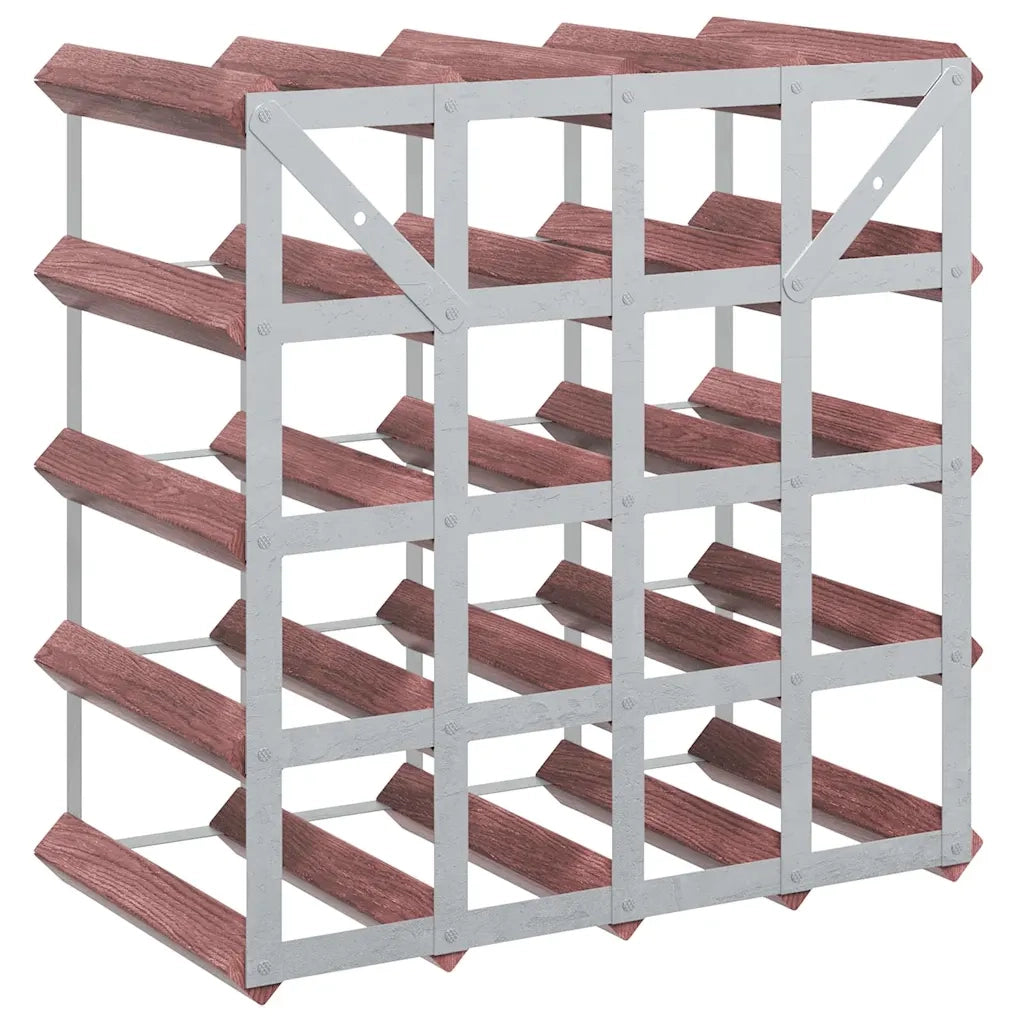 Portabottiglie per 20 Bottiglie Legno Massello di Pino Marrone 340892