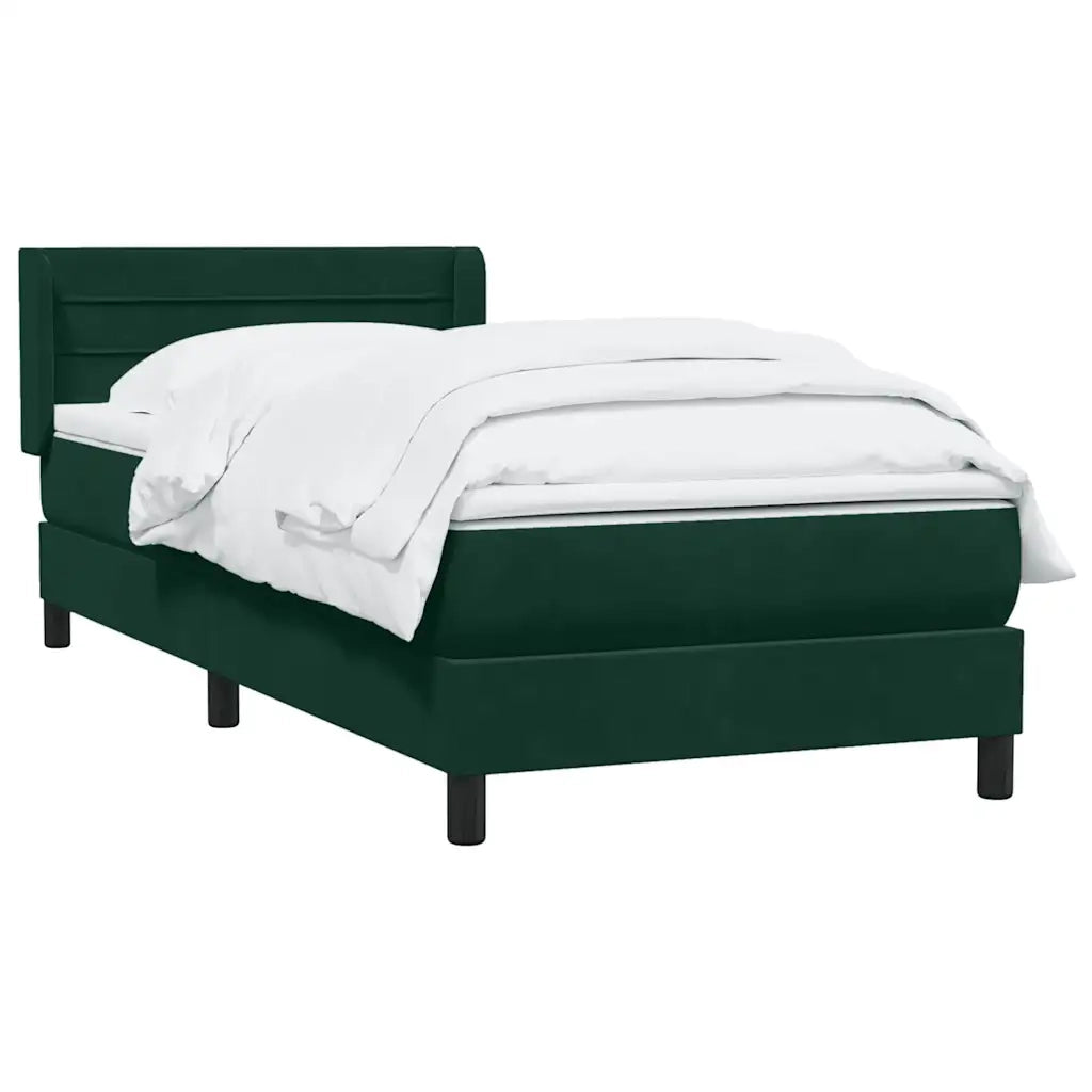 Giroletto a Molle con Materasso Verde Scuro 80x220 cm Velluto 3318222