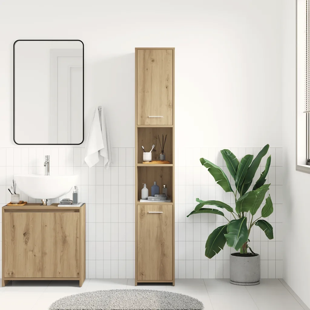 Mobile da Bagno Rovere Artigianale 30x30x183,5 cm in tecnico