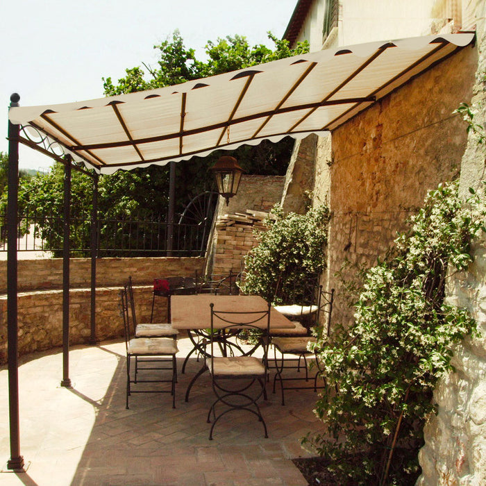 Gazebo Pergola Addossato 3x4 m in Acciaio Antracite
