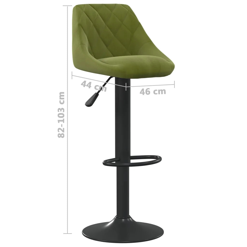 Sgabello da Bar Verde Chiaro in Velluto