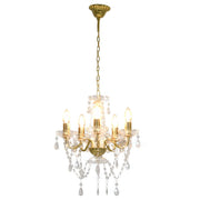 Lampadario con Perline di Cristallo Dorato Tondo 5 E14 CFW2811225