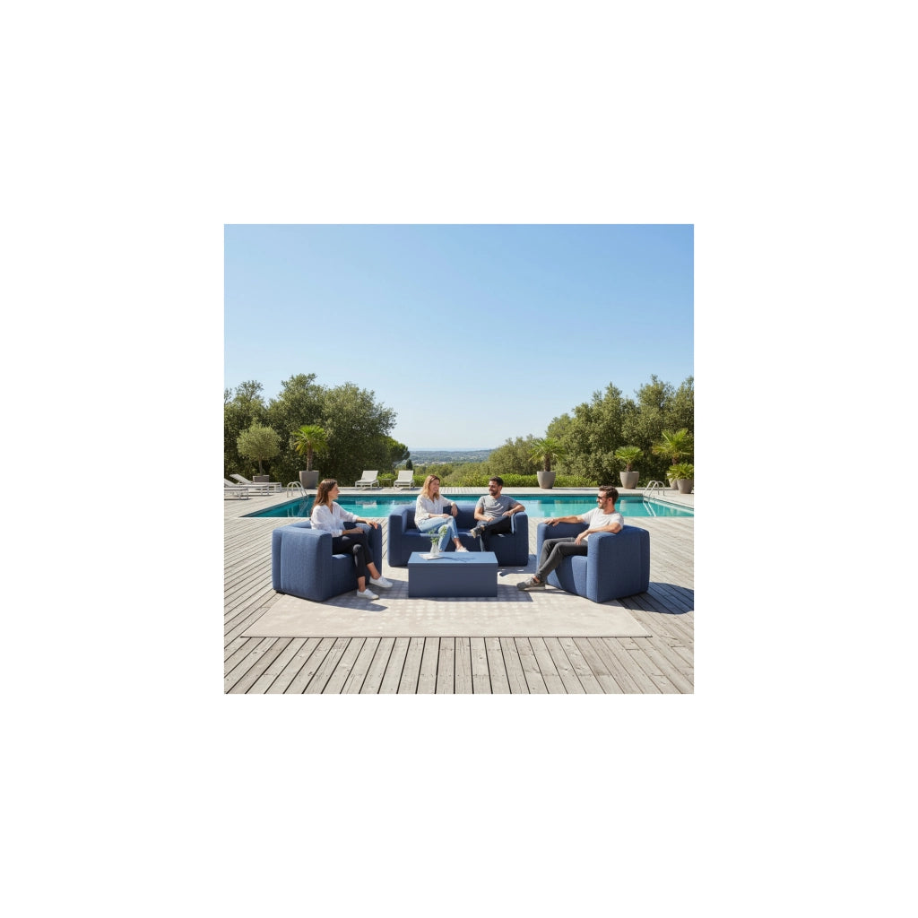Divano gonfiabile 2-3 posti Terracotta - Interno ed esterno - Colore Blu