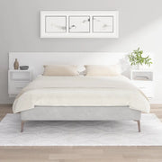 Testiera per Letto con Comodini-Testiera con Contenitore in Legno Multistrato Bianco 112808