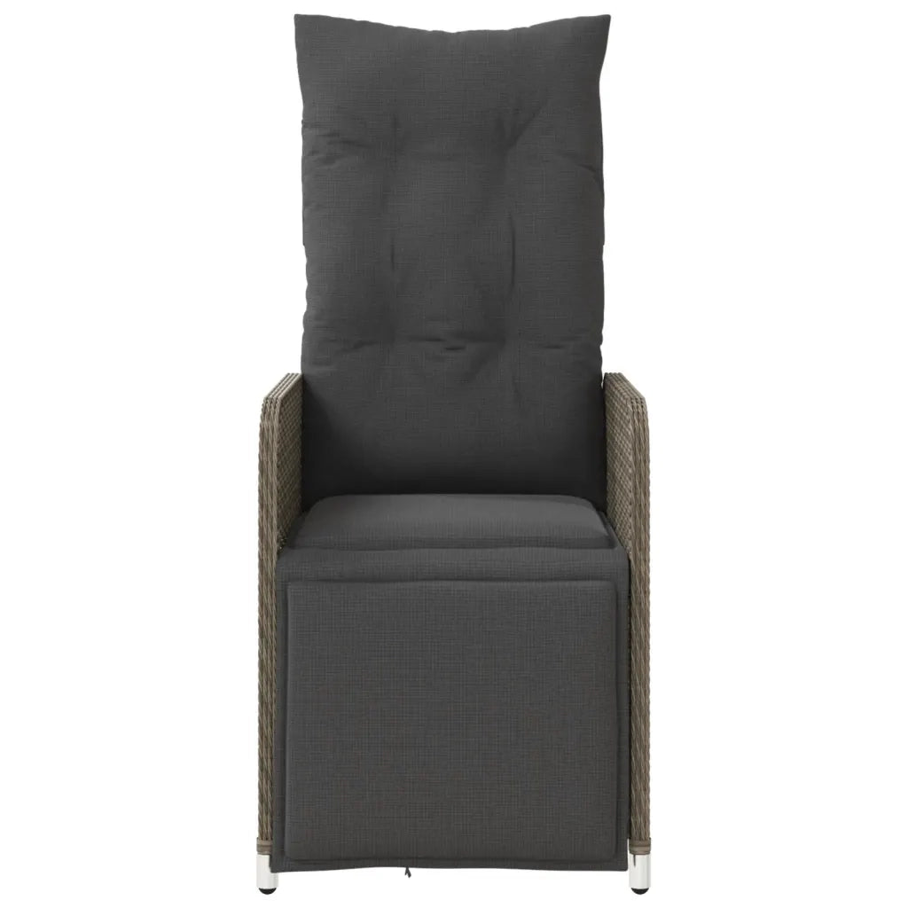Sedie da Giardino Reclinabili 2 pz e Cuscini Grigio Polyrattan 365702