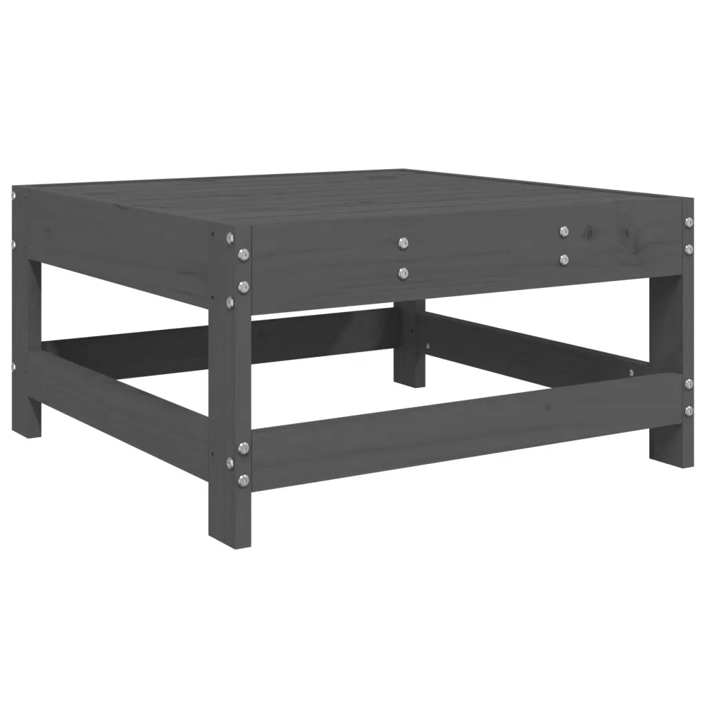 Salotto da Giardino-Set Salotto da Giardino 4 pz Grigio in Legno Massello di Pino