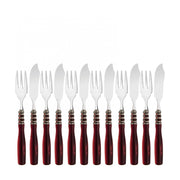 ARIANNA Ghiera Argento Anticato, Posate Set 12 Pz Pesce, Scatola