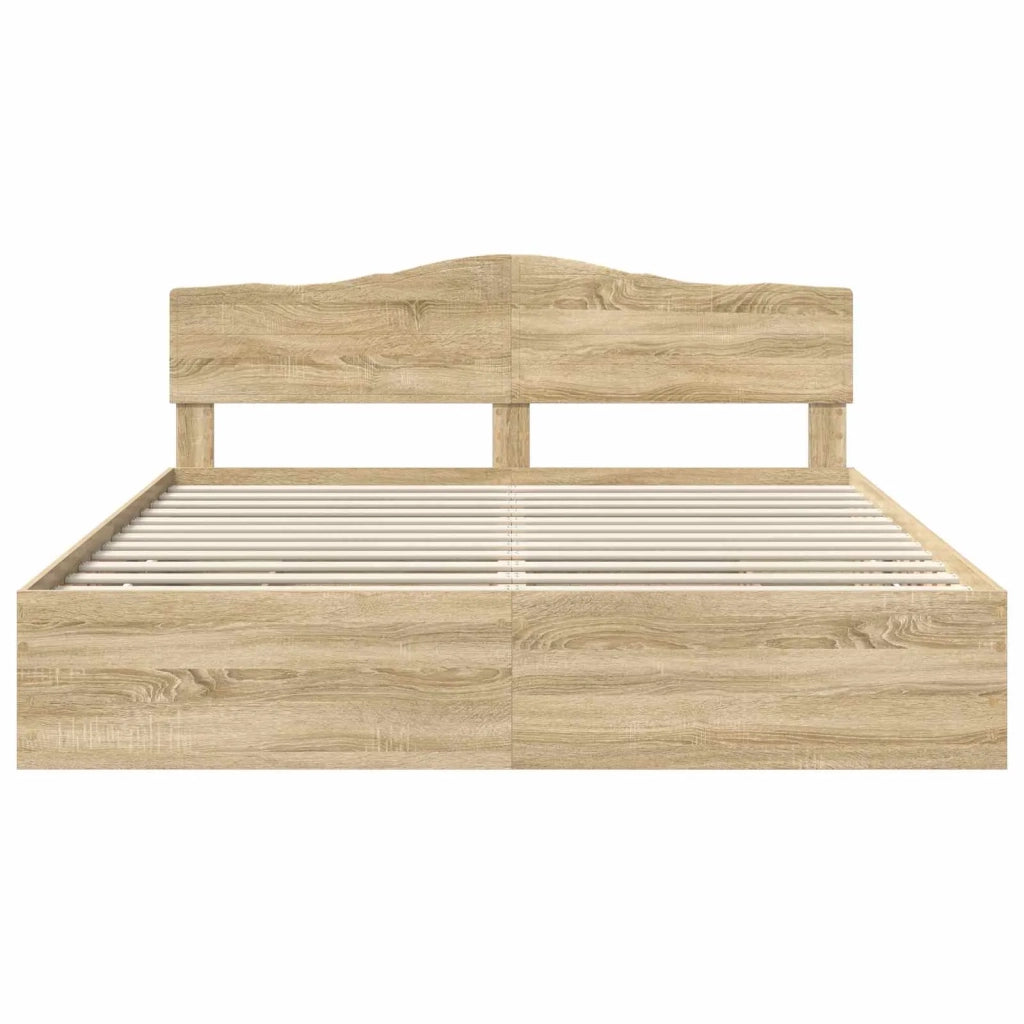Struttura del letto con cassetto Rovere Sonoma 200 x 200 cm
