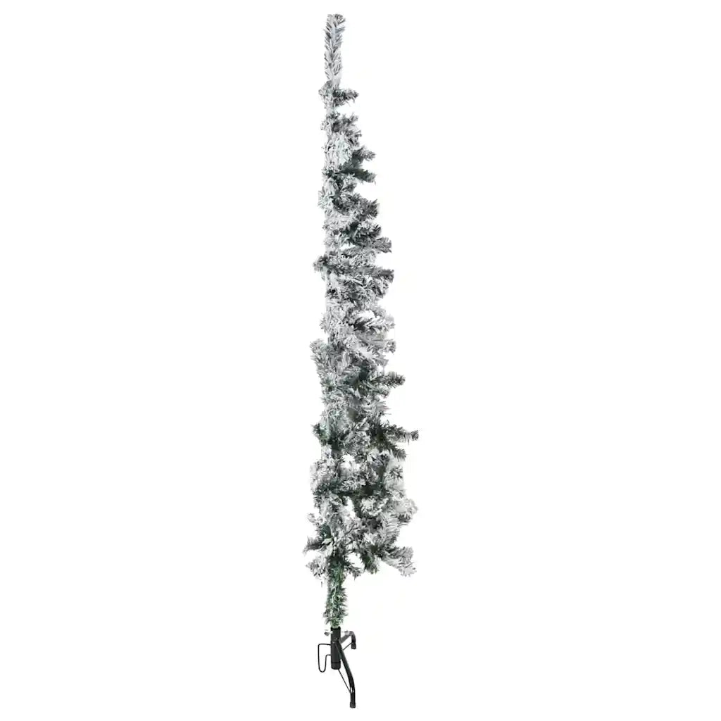Albero Natale | Decorazioni natalizie Artificiale Sottile a Met¨¤ Neve Fioccata 150 cm
