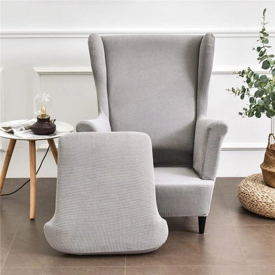 Hoes per poltrona, 2 pezzi di copertura per poltrona a strappo, colore piatto moderno, copertura per divano in velluto, protezione per divani per salotto, camera da letto o hotel (grigio)