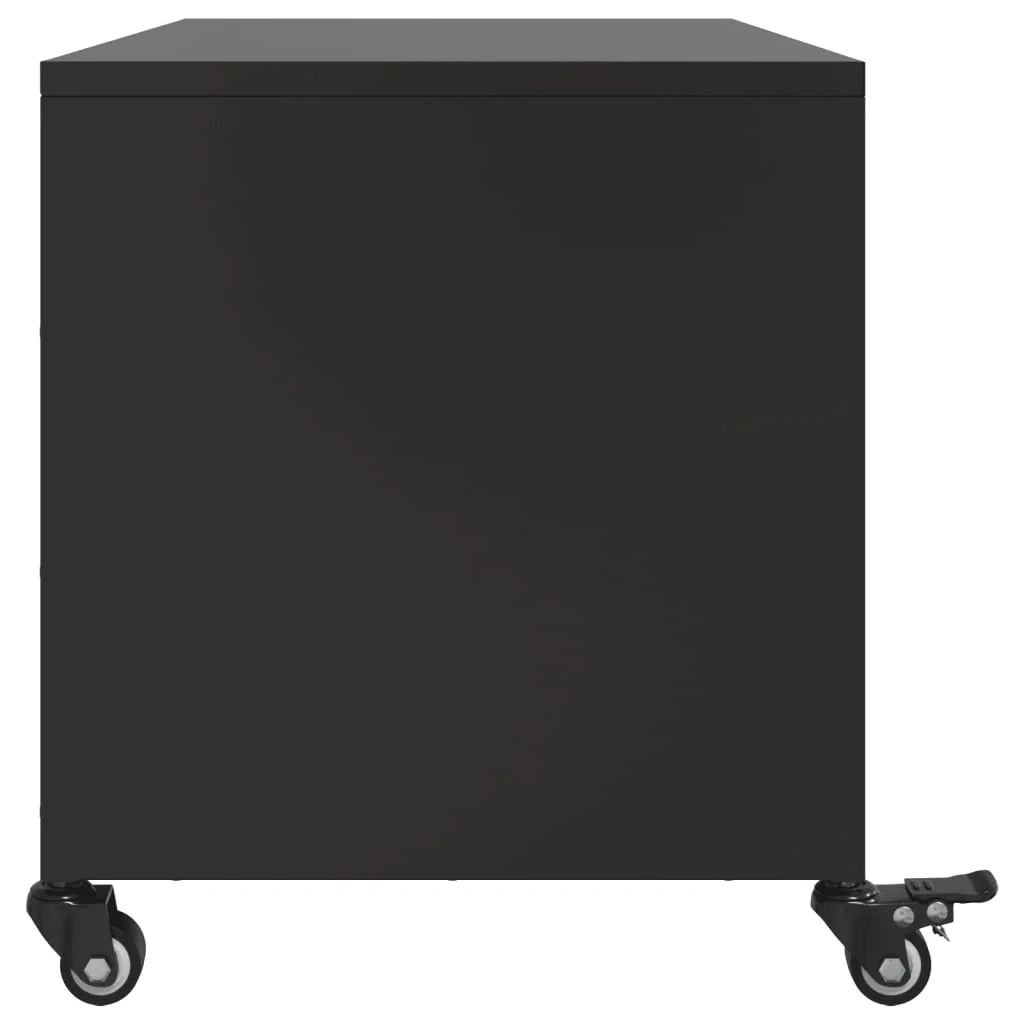 Mobile TV multimediale mensola TV credenza TV adatto per sala da pranzo soggiorno camera da letto 68 x 39 x 43,5 cm acciaio nero 02_0026152