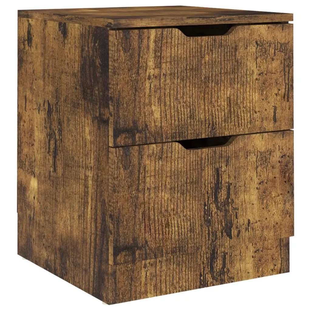 Set di 2 Comodini | Armadio da Notte | Mobiletto da notte Rovere Fumo 40x40x50 cm in Legno Multistrato