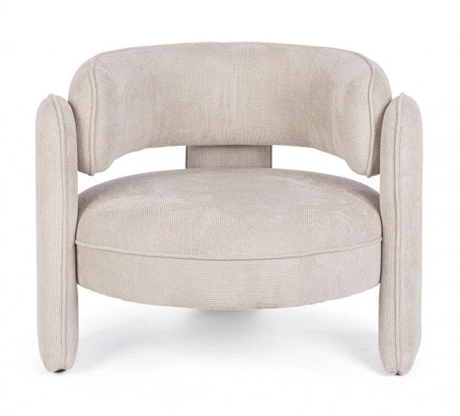 Poltrona Soggiorno 94x88x73 cm Aisha in Tessuto Beige