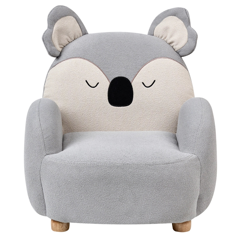 Poltrona per bambini Koala Grigio Imbottitura Sedia bassa per bambini Koala Forma di orso
